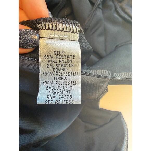 Vintage 90s Y2K Cache Strapless Mermaid Gown Black Ruched Sz 2 Dress Fairy Goth - Picture 10 of 15